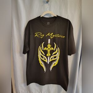 WWE Rey Mysterio G.O.A.T. Authentic Black Graphic T-shirt Mens Sz L